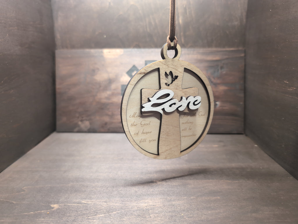 Love mult-layer wood ornament