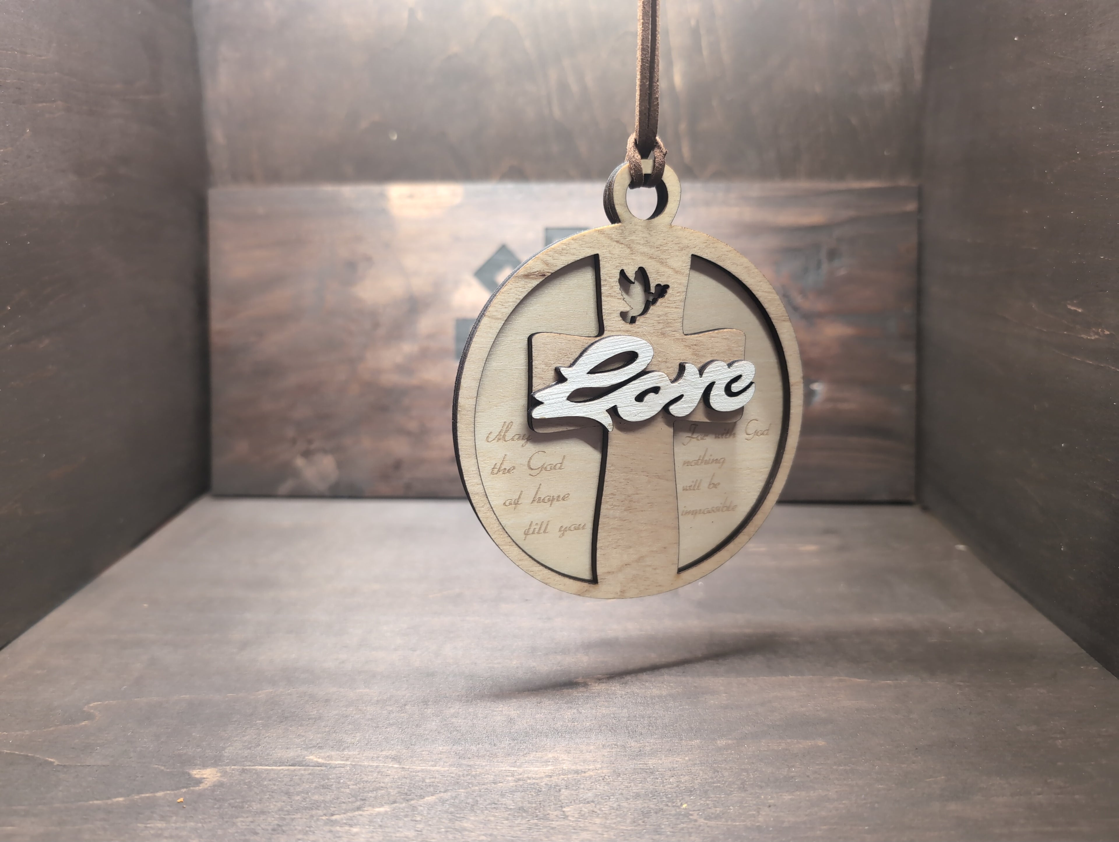 Love mult-layer wood ornament