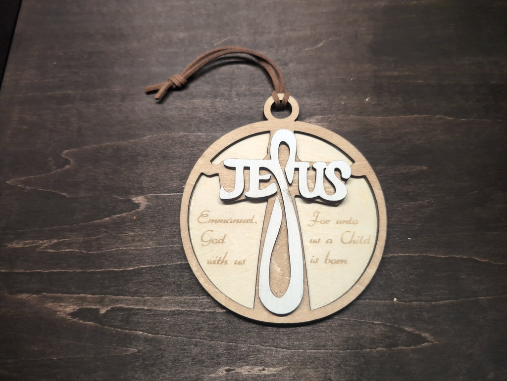 Jesus multi-layer wood ornament
