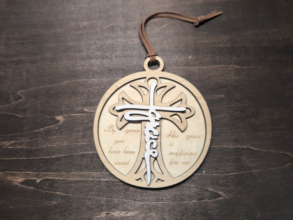 Walk by faith wood multilayer ornament