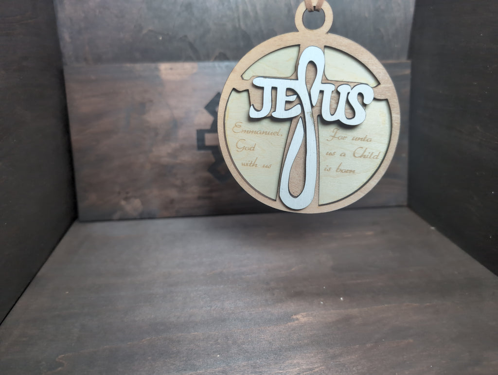 Jesus multi-layer wood ornament