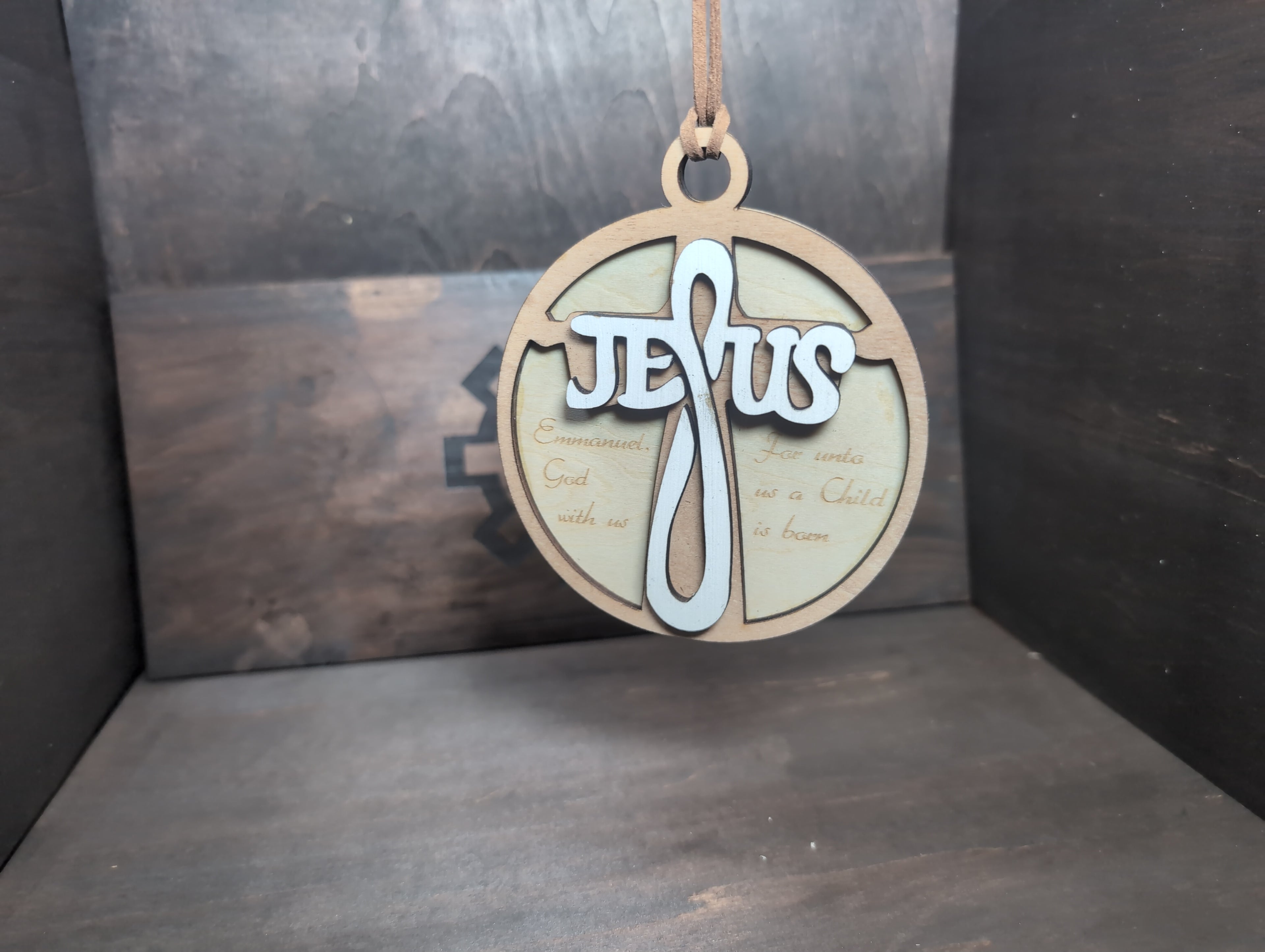 Jesus multi-layer wood ornament