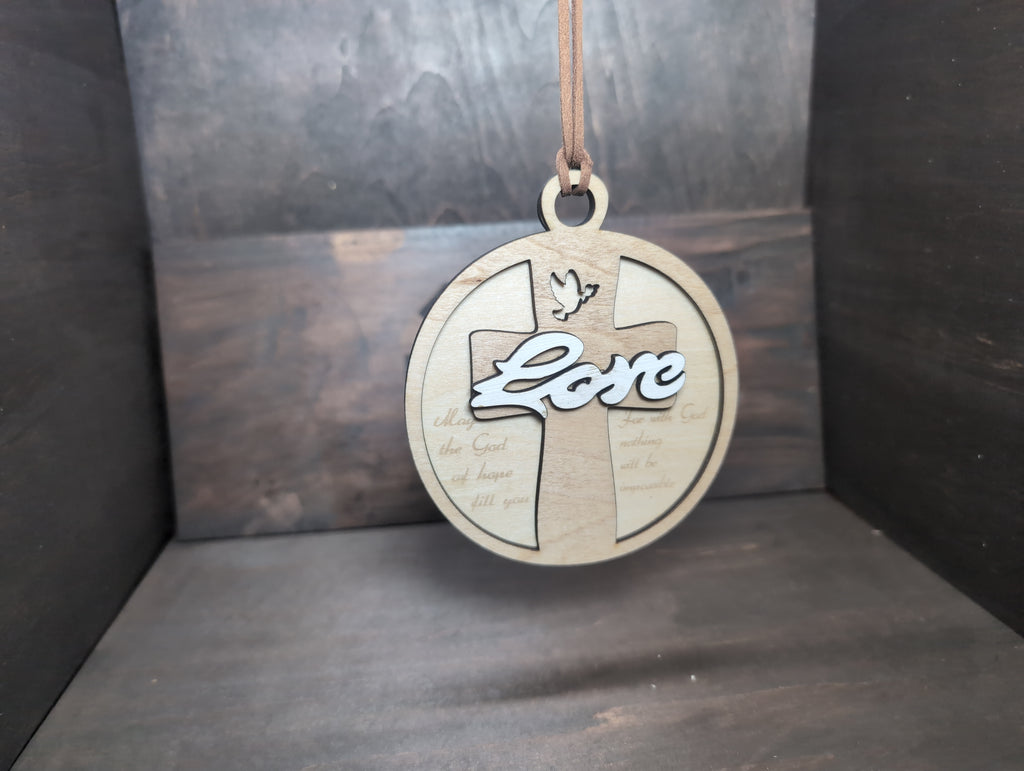 Love mult-layer wood ornament