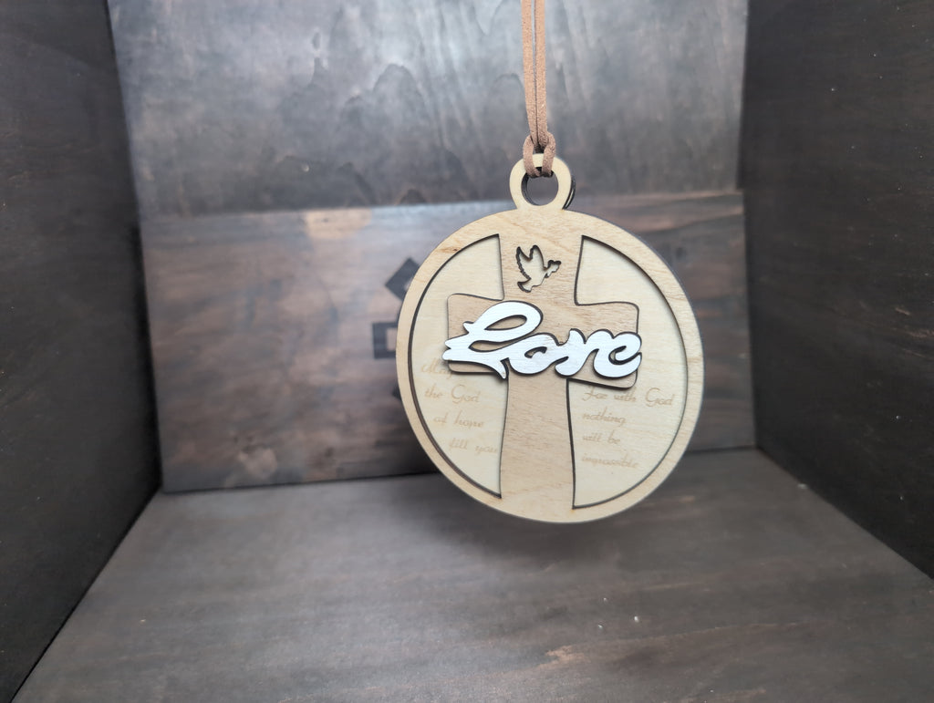 Love mult-layer wood ornament