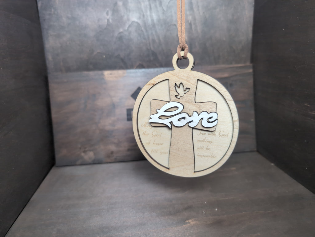 Love mult-layer wood ornament