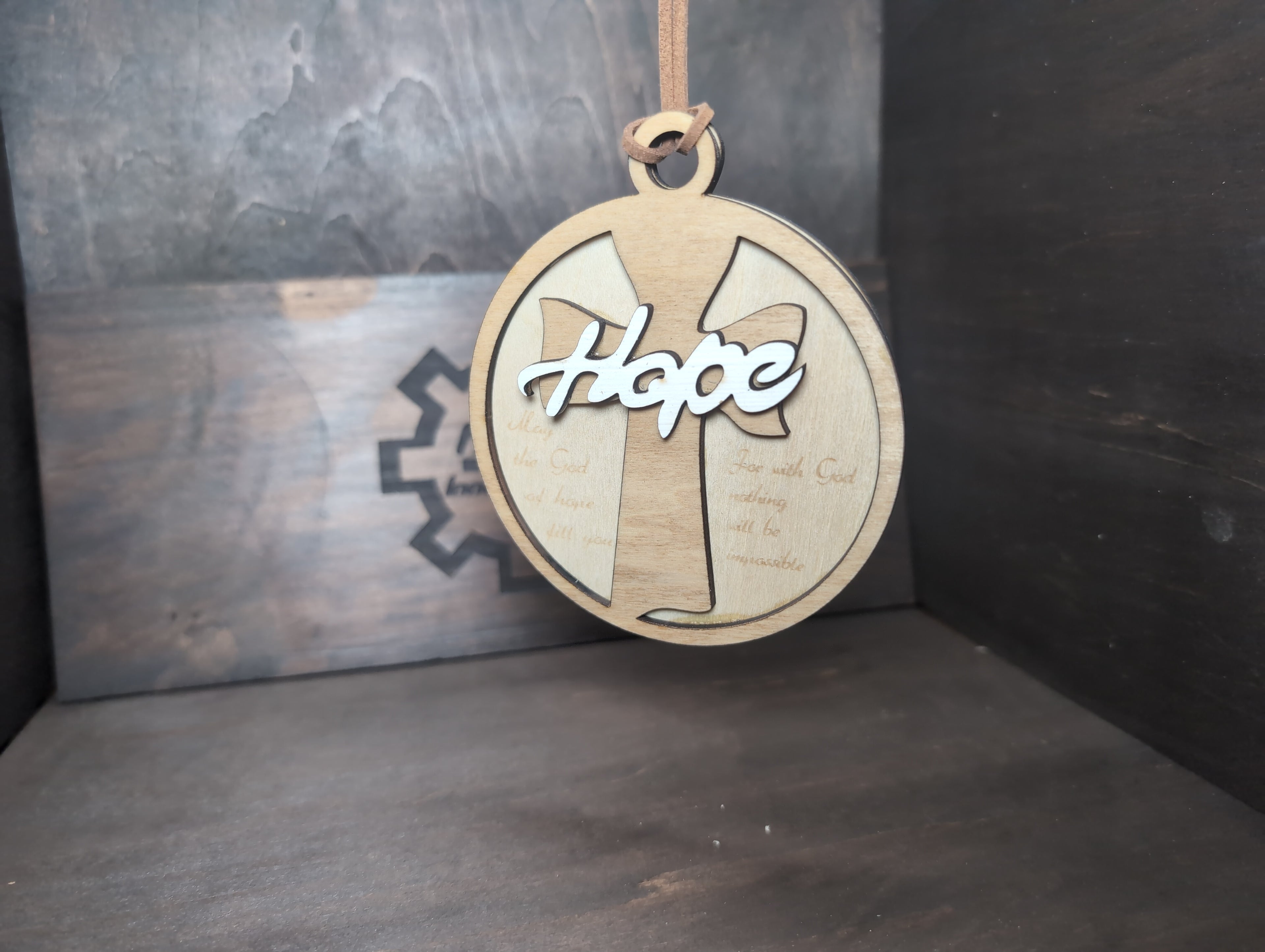 Hope multi-layer wood oranment