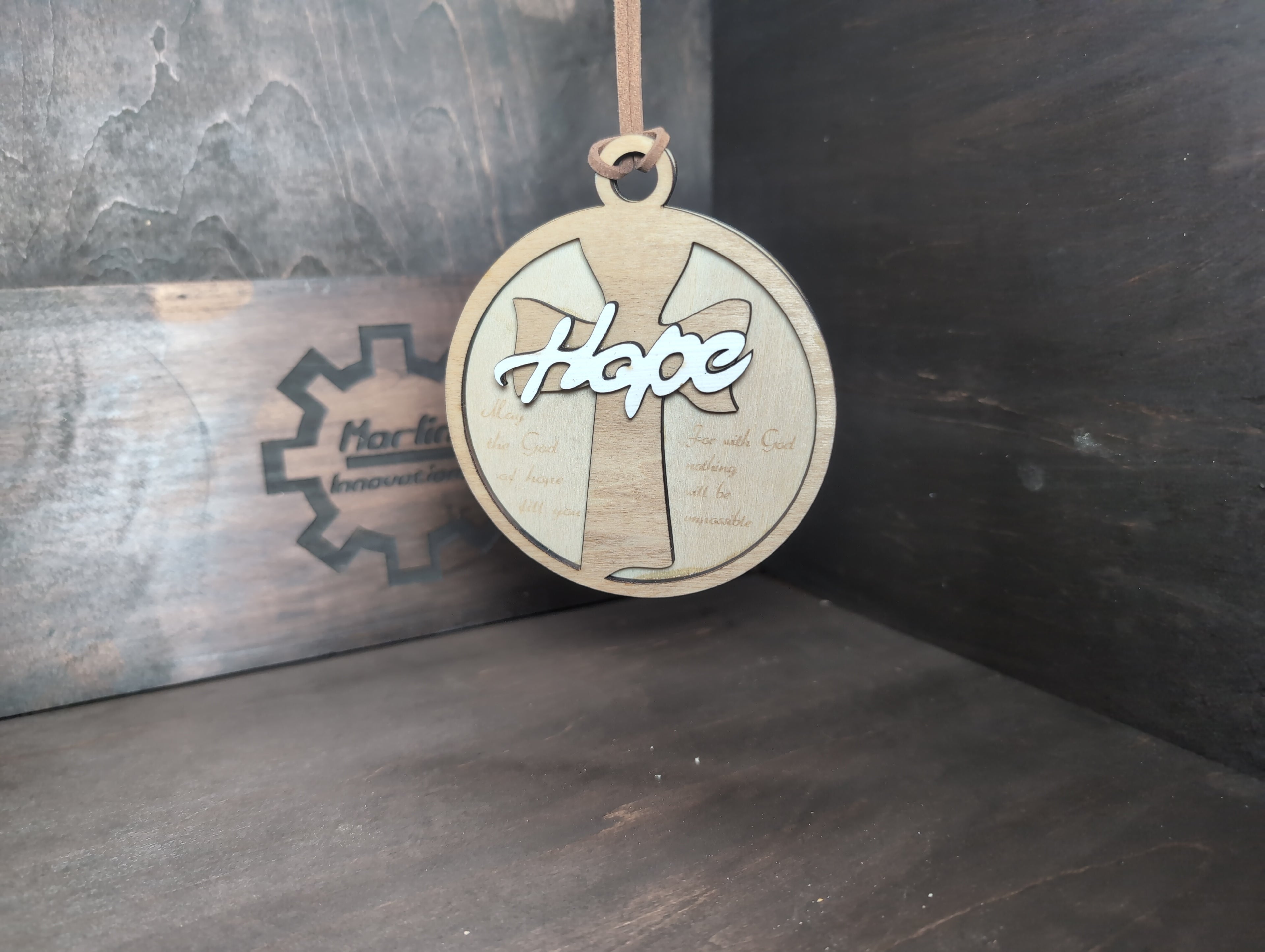 Hope multi-layer wood oranment