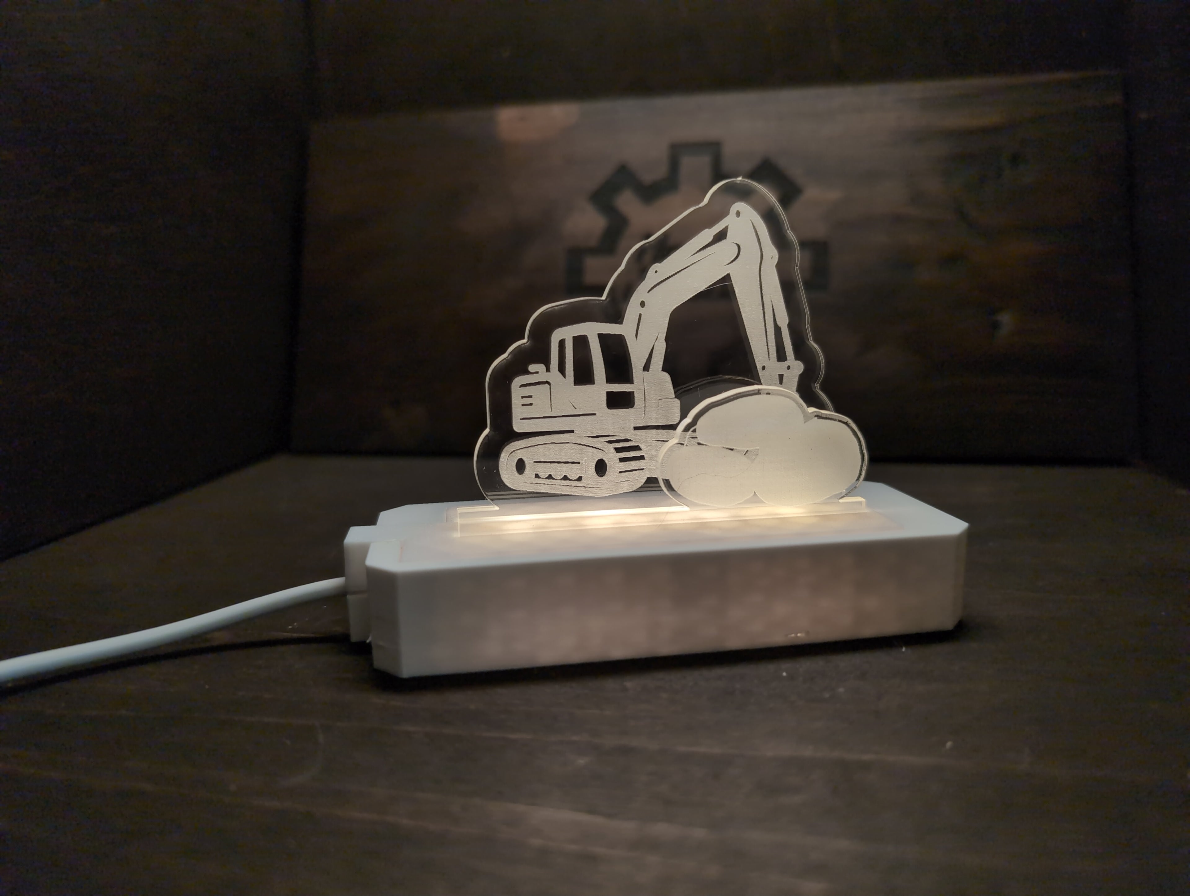 Excavator Double Multi-Light Acrylic Pane